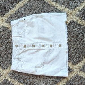 YMI Dream Authentic Denim White Button Down Distressed Skirt Size M
